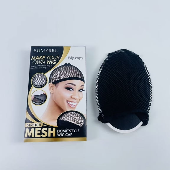 BGM GIRL Wig caps,Stretch Mesh Wig Cap, Breathable Dome Style Wig Cap for Wig Making, Elastic Fishnet Hair Net Cap with Wide Band, Lightweight Mesh Wig Liner for Making Wigs & Everyday Wear, Black