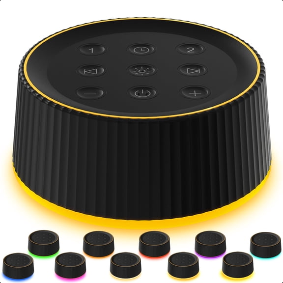 BGOVERSS White Noise Machine, 26 Hi-Fi Soothing Sounds & 10 Colors Night Light Sound Machine for Sleeping Adults, Baby & Kids, Portable Sleep Machine with 6 Timers, Noise Canceling for Home Office