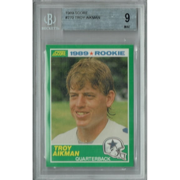 BGS 9 Troy Aikman 1989 Score #270 Rookie Card Dallas Cowboys
