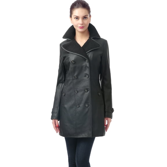 BGSD Women's 'Lorin' Faux Leather Long Walking Coat