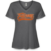 BGSU Falcons Script Bowling Green Logo Cute Graphic Women's Fit V-Neck T-Shirt