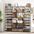 thumbnail image 1 of BGTREND 10-Tier Shoe Rack 4-Row Large Metal Shoe Storage Organizer 65-70 Pairs for Garage Entryway Closet (68 inches, Black), 1 of 7