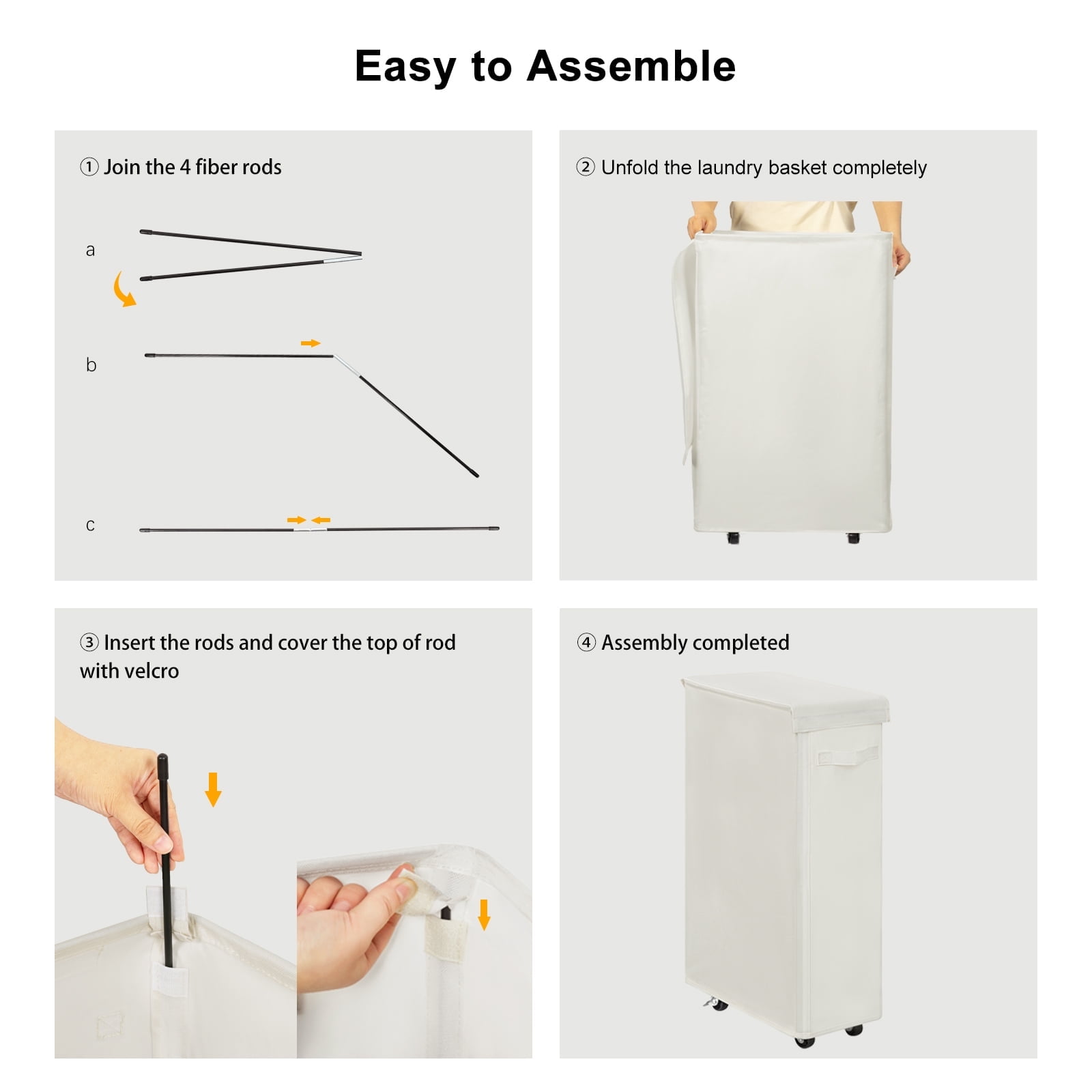 BGTREND 27.6" Tall & Slim Laundry Hamper with Lid 65L Rolling Laundry