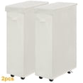 thumbnail image 1 of BGTREND 2pcs 28'' Tall & Slim Laundry Hamper with Lid and Wheels Narrow Laundry Basket Collapsible Dirty Clothes Hamper Portable Laundry Storage Bin Oxford (65L, Beige), 1 of 8