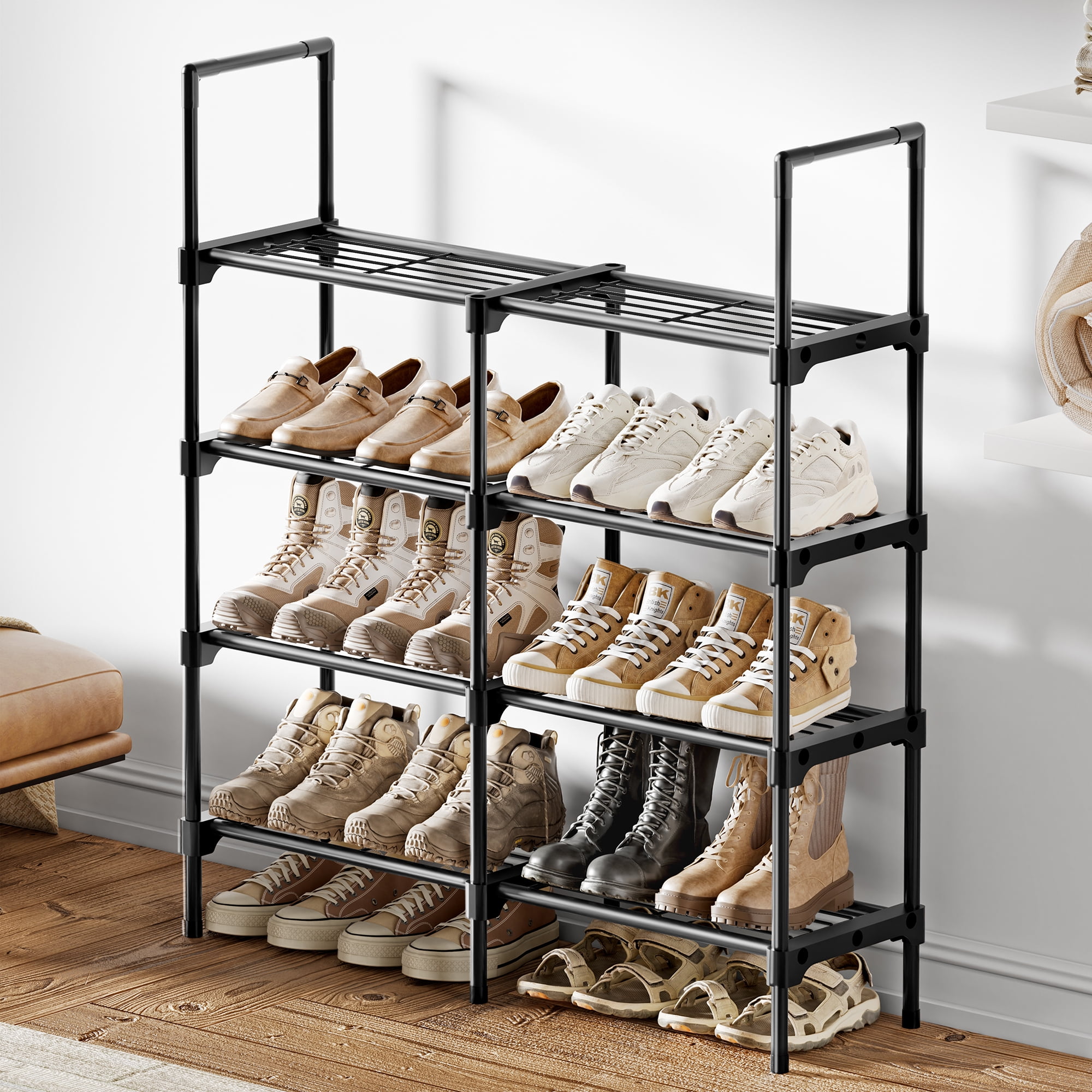 BGTREND 4Tier Shoe Rack 2 Columns Shoe Storage Organizer 1620 Pairs