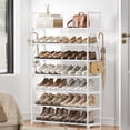 thumbnail image 1 of BGTREND 7 Tiers Shoe Rack Shoe Storage Organizer 25-30 Pairs Joinable Utility Metal Shoe Shelf for Entryway Hallway Closet (46.5 inches, White), 1 of 7
