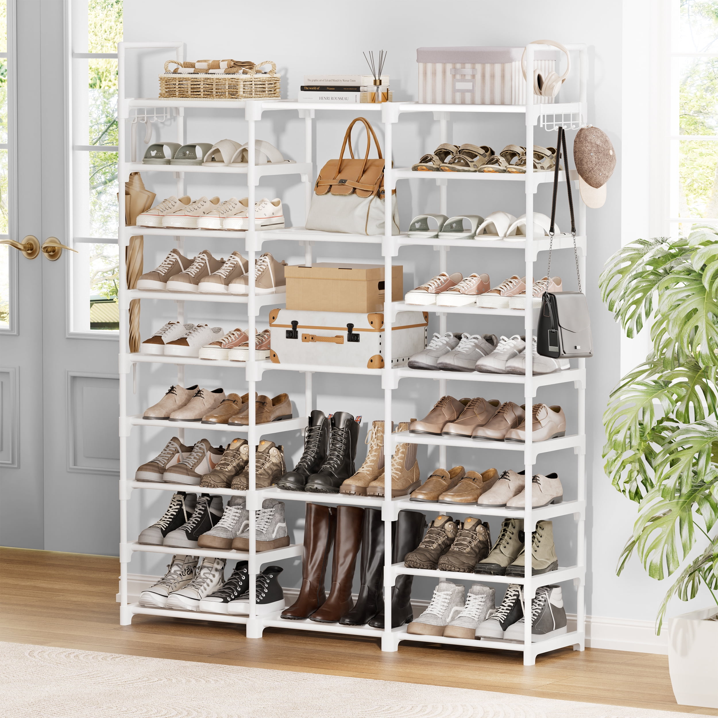 靴 REGAL for GLAD HAND 606S GH DNGY 25cm BGTREND 9-Tier 3-Column Shoe Rack, Metal Storage for 50-55