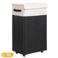 thumbnail image 1 of BGTREND 90L Laundry Hamper with Lid and Wheels Rolling Laundry Basket Collapsible Dirty Clothes Hamper for Bedroom Bathroom Closet (27.6 inches, Black), 1 of 7