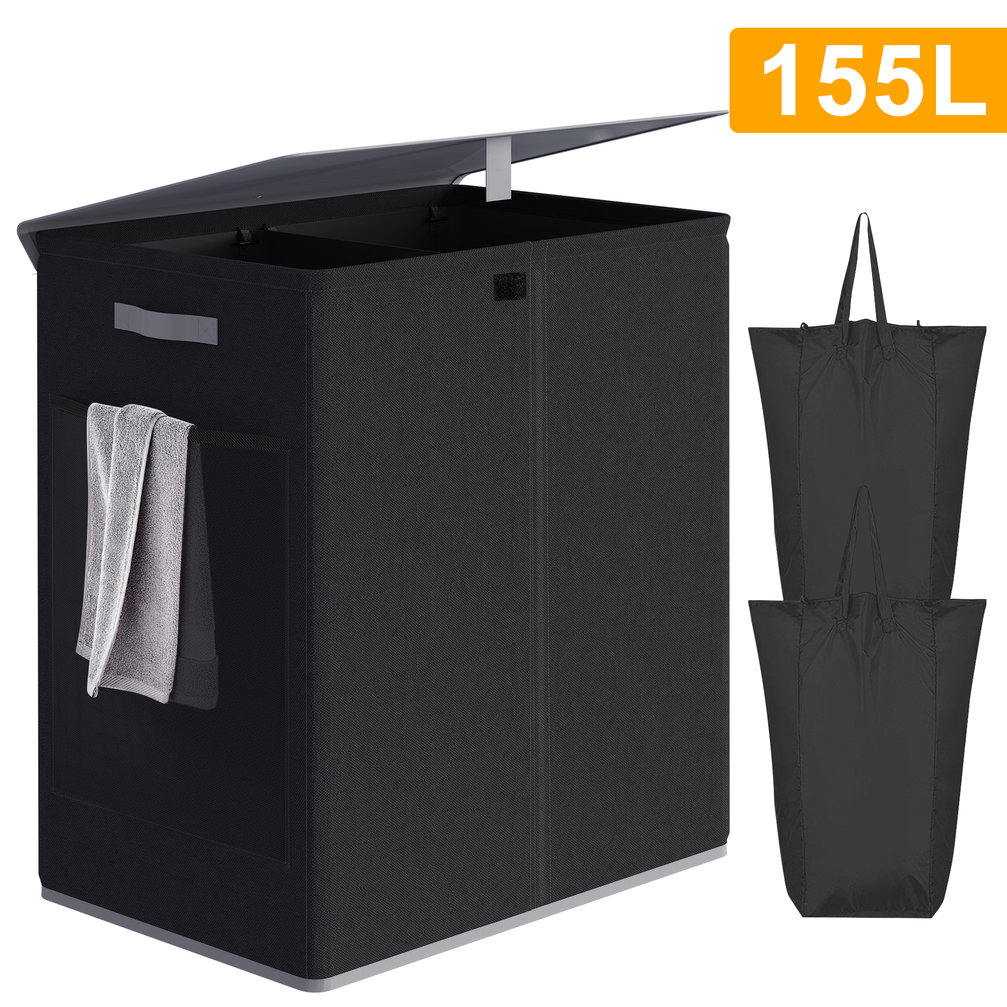 Mainstays Hexagon Pop Up Hamper Black Mesh Garage and Home