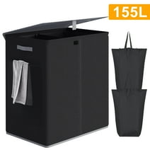 BirdRock Home Compact Corner Laundry Hamper with Lid - Black - Walmart.com