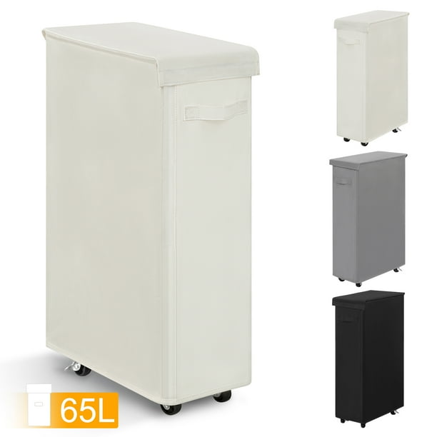 BGTREND Tall & Slim Laundry Hamper with Lid and Wheels Narrow Laundry
