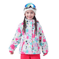 thumbnail image 1 of BGX Girls Ski Jacket Waterproof Insulated Warm Winter Snow Coat With Hooded Snowboard Skiing Jackets for Kids(8-9 Years, White Splash-ink), 1 of 6