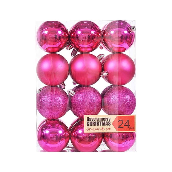 BGZLEU 12Pcs Christmas Ball Ornaments, 1.18" Shatterproof Tree Decorations, Perfect Hanging Ball for Indoor/Outdoor Holiday Party Decor (Hot Pink)
