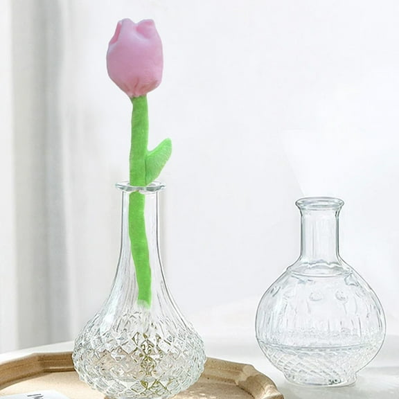 BGZLEU 1PC Plush Tulip Flower,Stuffed Tulip Flower,Bendable Stems Plush Bouquet Toy,Soft Tulip Flower 12.24 Inch for Graduation Mother's Day Valentines Day Girl Girlfriend Wife