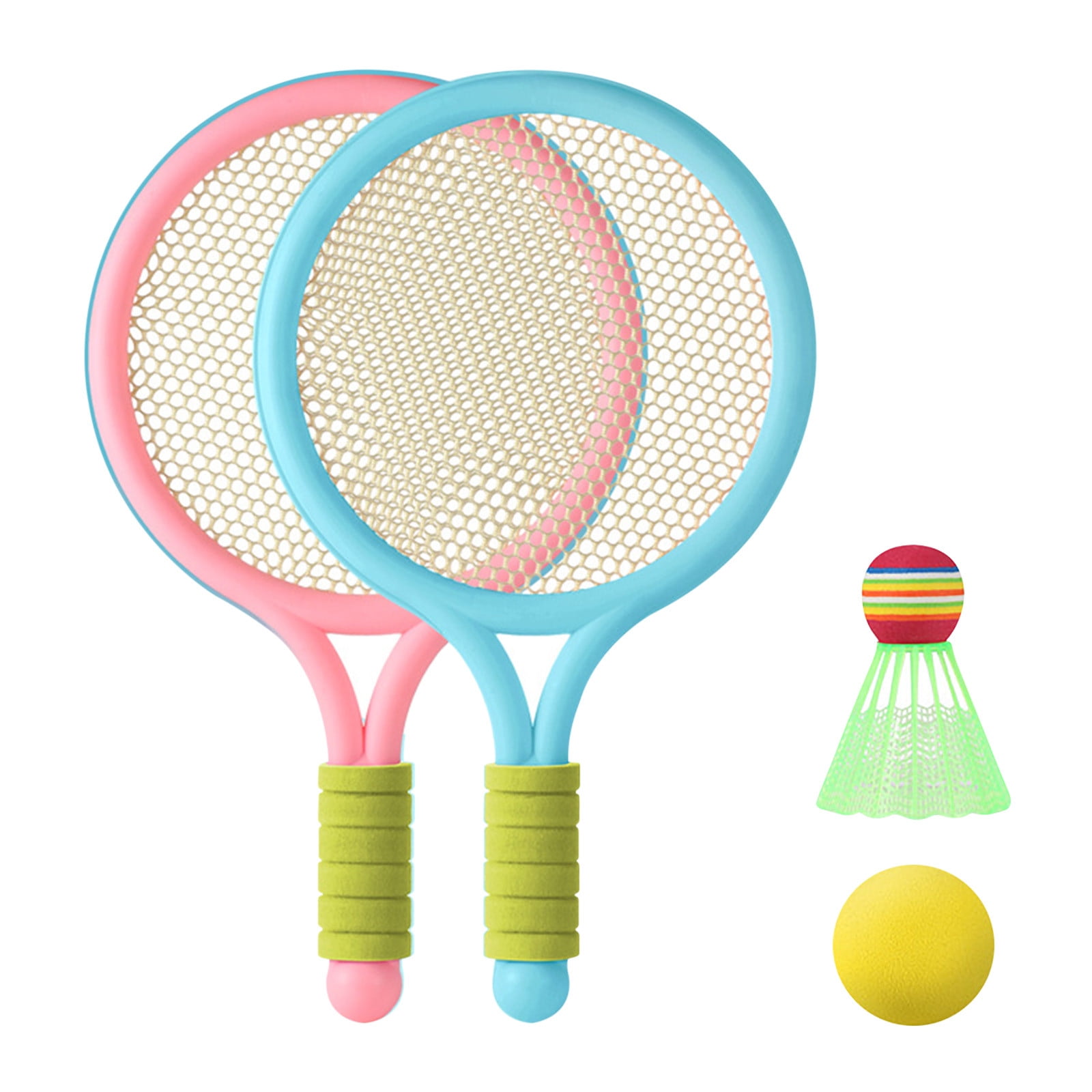 Little Tennis Rackets BGZLEU 2 Pcs Plastic Kids Tennis Racket with 1 Tennis Balls and 1 ...