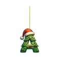 thumbnail image 1 of BGZLEU 26 Green Alphabet Ornaments for Christmas Tree Initial Letter Santa Claus Pendant with Xmas Tree Mini Monogram Hanging Decorations for Christmas Tree Party Gifts DIY Decor (A), 1 of 6