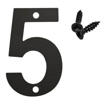 BGZLEU 3.5 Inch House Number, Address Number for Outdoor Signs, Vintage Cast Iron Metal Solid Number Door Mailbox Decor with Screws, Black Home Number 5