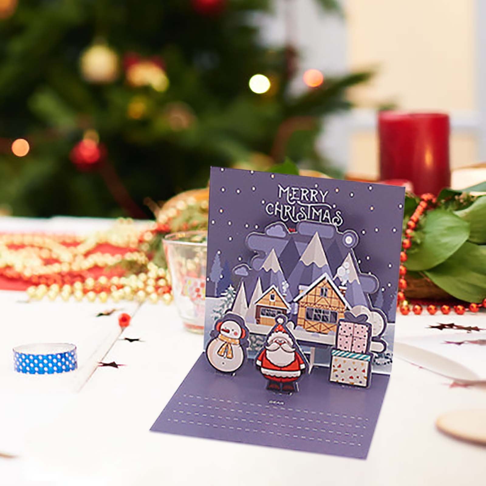 BGZLEU 3D Christmas Card Christmas Card With Envelopes Cute Holiday 