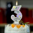 thumbnail image 1 of BGZLEU 3rd Birthday Candles for Cake with Sprinkles, Sweet Birthday Party Decorations Butterfly FlowersBirthday Party Supplies, 2.7 inch Cake Topper Decorations Silver Edge (Number 3), 1 of 6