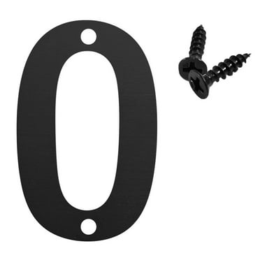 BGZLEU 4.7 Inch House Number, Address Number for Outdoor Signs, Vintage Cast Iron Metal Solid Number Door Mailbox Decor with Screws, Black Home Number 0