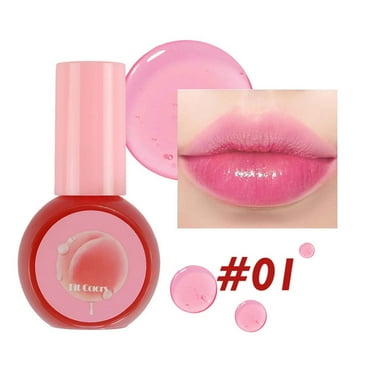 BGZLEU 4 Colors Fruit Lip Tint Stain,Jelly Lipstick,Velvet Watery Lip Stain Moisturizing,Multi-use Lip and Cheek Tint, Long lasting Non-Stick Cup Waterproof, Lip Color Makeup-Peach