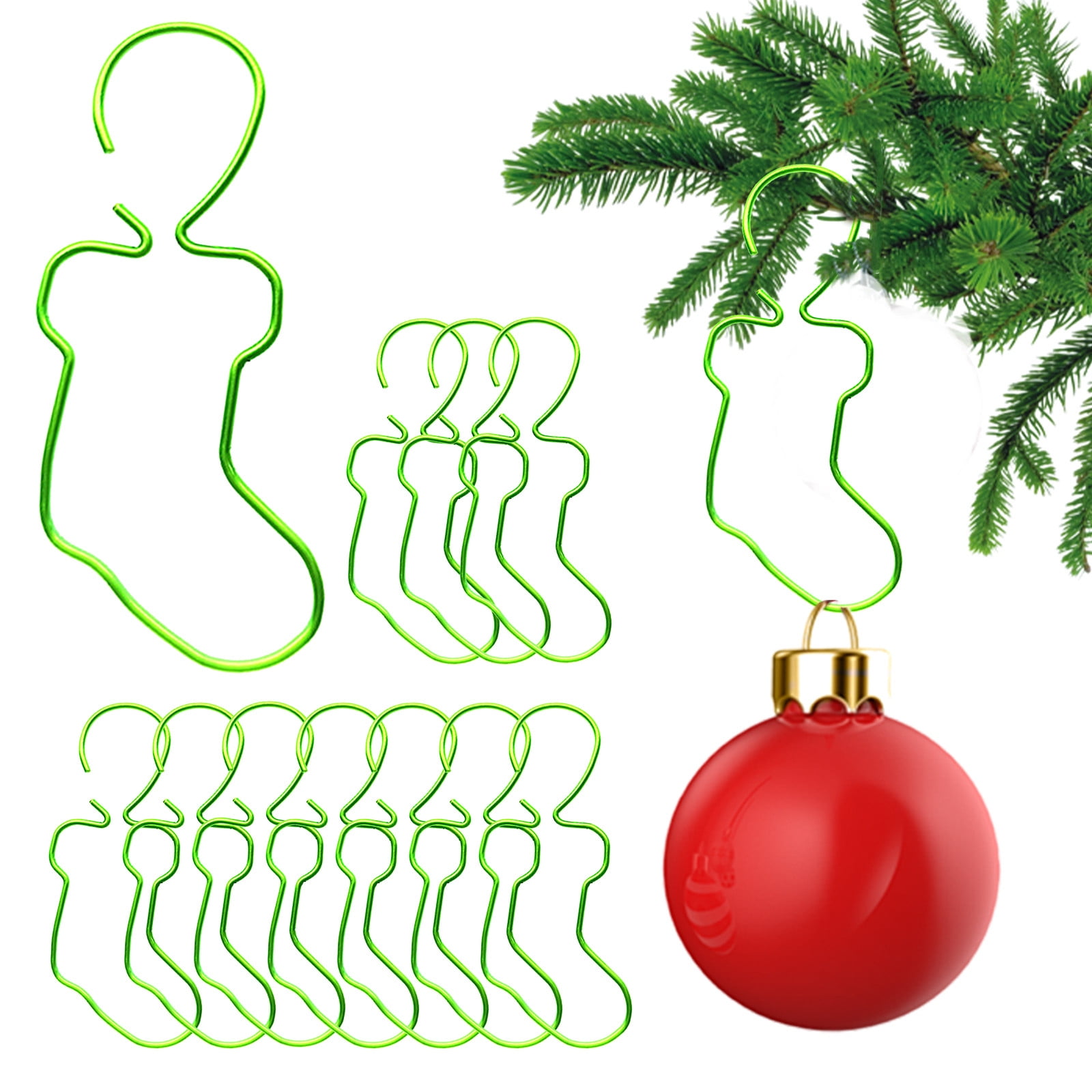 BGZLEU 50Pcs Creative Christmas Ornament Hooks, Cute Sock Shaped Hooks for  Christmas Tree Ornament Hanger, Metal Christmas Tree Sock Hooks Decoration  (Green) - Walmart.com, image size:1600x1600