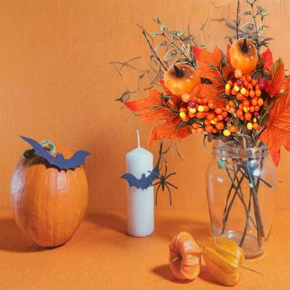BGZLEU Artificial Fall Floral Picks, 8" Fall Maple Leaves Picks with Pumpkins Sunflower Pine Cones Fall Flowers Branches for Vases Home Flowers Arrangement Autumn Harvest Thanksgiving Decor