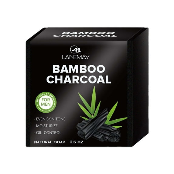 BGZLEU Bamboo Charcoal Natural Soap - Bar Soap for Men & Women - Bath, Body and Face Soap - Vegan, Handmade, Exfoliating Soap - 3.5 Oz