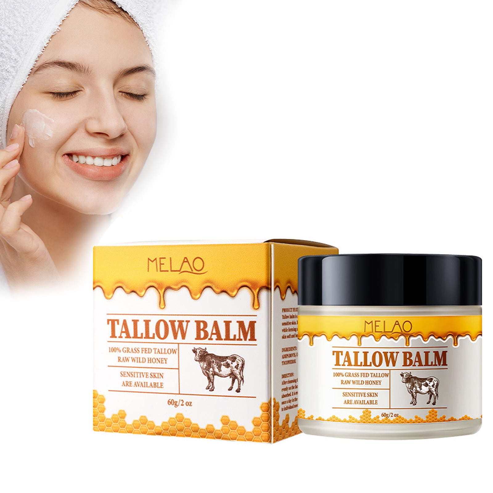 BGZLEU Beef Tallow, Beef Tallow for Skin, Tallow and Honey Balm ...