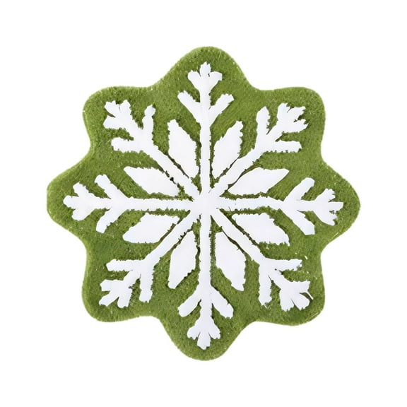BGZLEU Christmas Decor Snowflake Bathroom Rug, Snowflake Decor Christmas Bathroom Rug Winter Bathroom Decor 15.7 '' x 15.7 '' (Green)