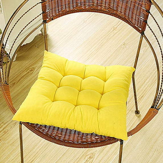 BGZLEU Corduroy Chair Cushion with Ties Ultra Soft Warm Floor Cushion for Kids Reading Nook Comfortable Square Seat Cushion for Adult 15.7”x17.7”, White