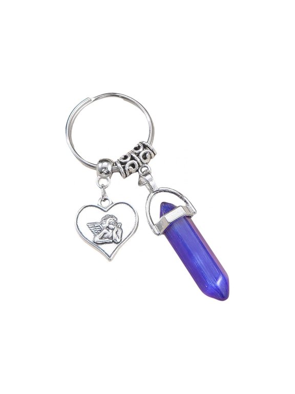 BGZLEU Crystal Keychain,Crystal Pendant Gemstone Crystal Keychain,Hexagonal Pendant Gemstone,Spiritual Energy Healing Hexagonal Pendant Divination,Crystal Jewelry for Women Girls Men Birthday Gifts