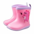 thumbnail image 1 of BGZLEU Dinosaur Toddler Rain Boots with Handles - Girls baby Kids Waterproof Shoes Boys Rain Boots Lightweight Adorable Cute Solid Rubber mud boots (Pink, Size 30）, 1 of 2