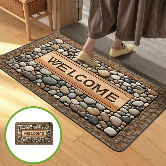 BGZLEU Door Mat Welcome Mat, Heavy Duty Door Mat 47.2 x 31.5 Inch Front Door Mat Rug Doormat for Outdoor Entrance Home Non-Slip Rubber Rug for Front Door, Outside, Entryway, Patio (Yellow Welcome)