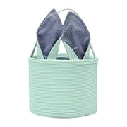 BGZLEU Easter Basket Seersucker Egg Hunt Bunny Baskets for Kids with Cute Rabbit Ears Stripe Storage Gifts Candies Personalized Easter Party Gifts