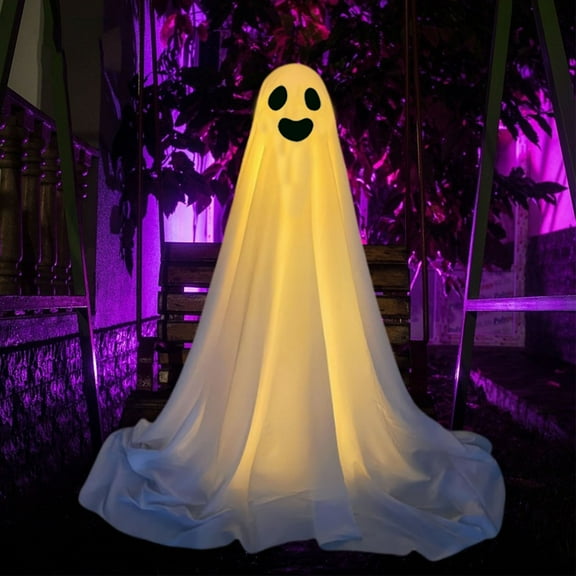 BGZLEU Ghost Halloween Decorations Outdoor, Halloween Spooky Ghost Decor with Light String Battery Operated, Scary Ghost for Front Porch Yard Halloween Party Decorations,Easy to Assemble Ghost