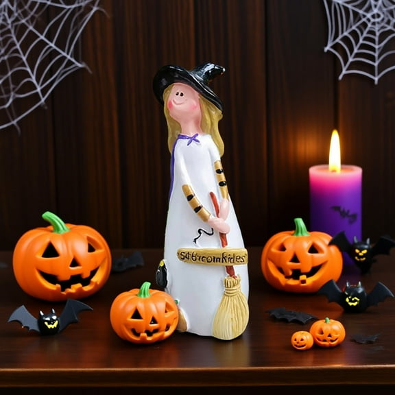 BGZLEU Gift Boutique Halloween Witches Figurine Tabletop Decor Holiday Spooky Witch Statues Decorations Resin Figurines Shelf Sitter Table Centerpiece