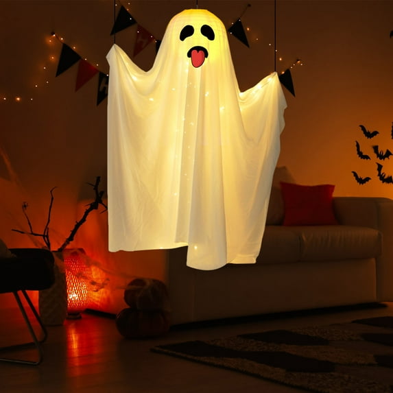 BGZLEU Halloween Decorations Outdoor Hanging Ghost, Halloween Ghosts Purple 38.1", Scary Hanging Ghost Halloween Decorations, Graveyard Decor for Yard Patio Prop, Lawn Garden Party Supplies Décor