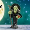 thumbnail image 1 of Loyerfyivos Halloween Decorations Witches Standing with Cane Statues Tabletop Resin Ornaments Halloween Witch Decor for Haunted Houses and Horror Parties Home Decor (Green Witch)-2.9IN, 1 of 8