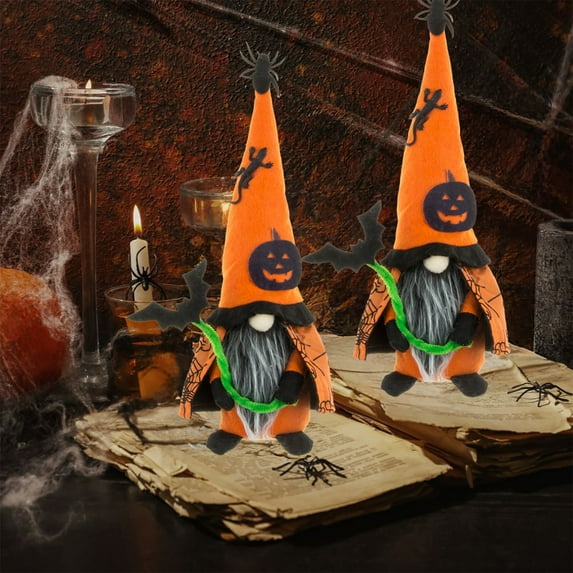 BGZLEU Halloween Gnomes Plush Decor,Witch Scandinavian Tomte Nisse Gnome Swedish Table Decorations Handmade Gnome Decoraion for Home,A