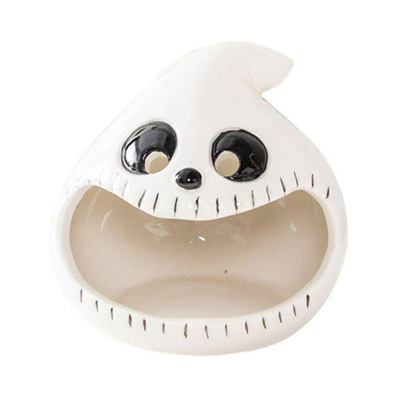 BGZLEU Halloween Tealight Holder, Cute Ghost Candle Holder, Creative White Ceramic Tealights Holder, Halloween Ghost Candle Holder, Ceramic Ghost Decor, Lovely Home Room Decoration Gifts