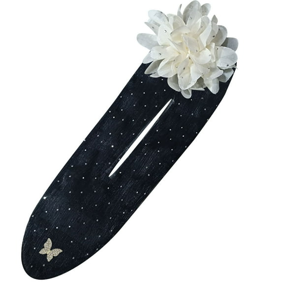 BGZLEU Hand Embroidered Flowers Hair Bun Ball Hair Clip,Flower Hair Bun Roller,Flower Hair Bun Roller, Flower Hair Clip,Easy Fast Snap Roll Hair Accessories for Women