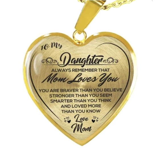 BGZLEU Heart Necklace Gifts for Women Teens, Daughter Gifts from Mom Dad To Daughter Necklace, Mother Daughter Necklace Inspirational Graduation Birthday Gifts for Women Teens Daughter Granddaughter