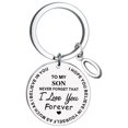 thumbnail image 1 of BGZLEU Initial Disc Charm Keychain,26 Initial Letter Alphabet Key Ring,A-Z Initial English Charm Keychain,Pocket Hug Token,Long Distance Relationship Keepsake,Stainless Steel Sided Inspirational Gift, 1 of 4