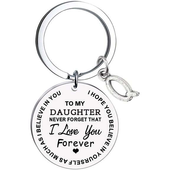 BGZLEU Initial Disc Charm Keychain,26 Initial Letter Alphabet Key Ring,A-Z Initial English Charm Keychain,Pocket Hug Token,Long Distance Relationship Keepsake,Stainless Steel Double Sided Inspirationa