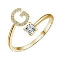 thumbnail image 1 of BGZLEU Initial Letter Ring for Women Silver Stackable Alphabet Rings with Initial Adjustable Crystal Inlaid Initial Rings, 1 of 9
