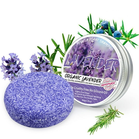 BGZLEU Lavender Solid Shampoo Bar And Conditioner Effect Hair Soap 100% Organic Shampoo Bars For Hair With All Natural Plant Based Essential Oils And Zero Waste Biodegradable Packaging