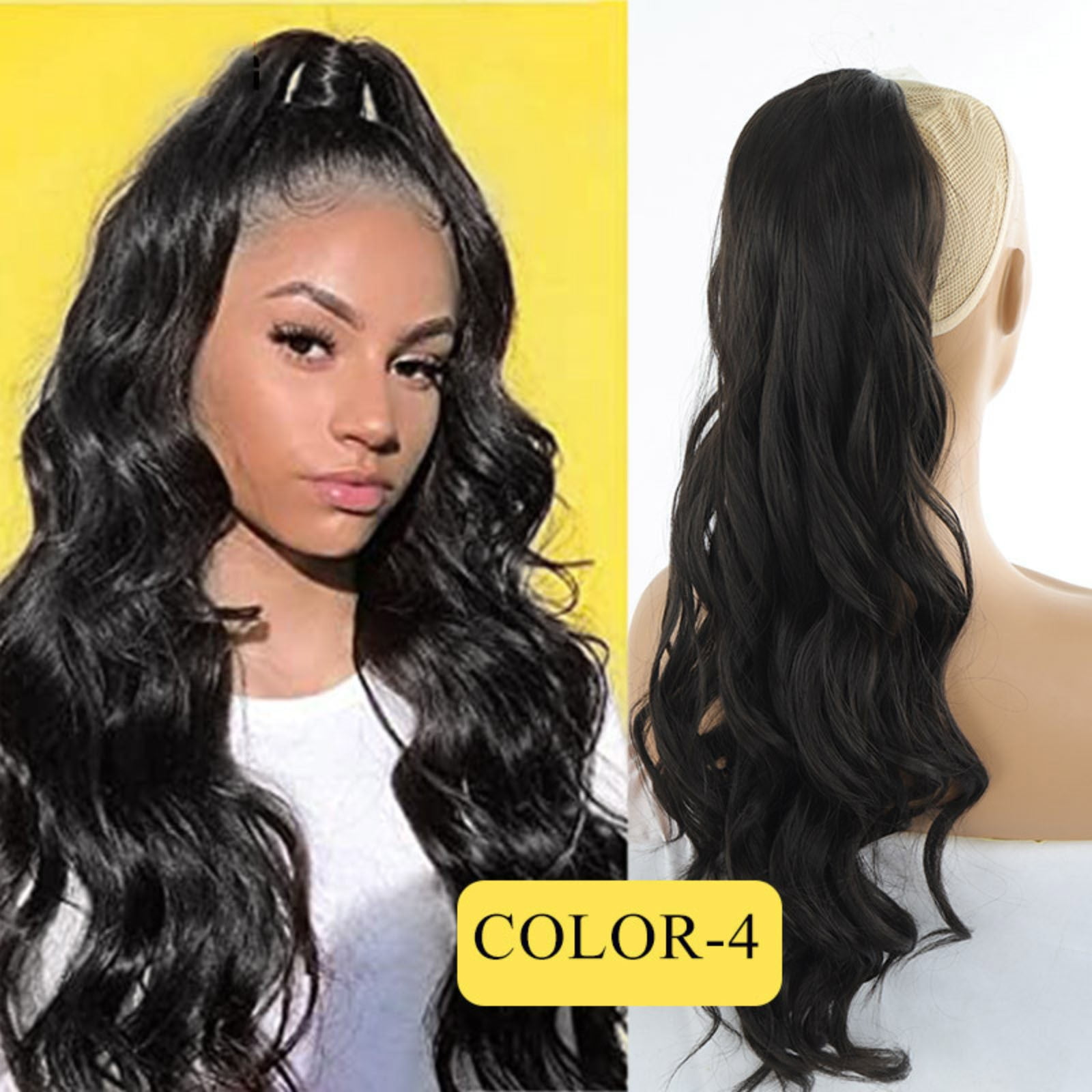 BGZLEU Long Body Wave Ponytail Hair,Extension Synthetic Heat Resistant