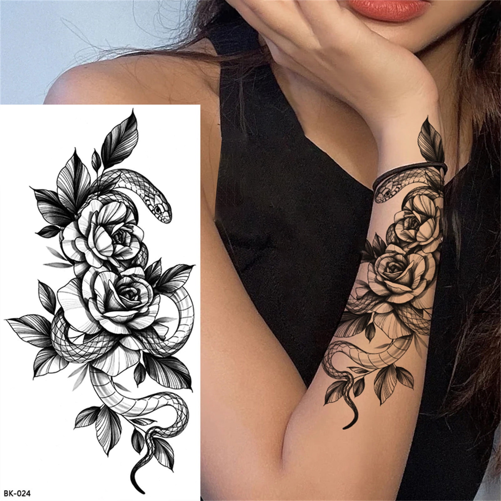 BGZLEU Long Lasting Flower Temporary Fake Tattoos For Women