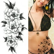 BGZLEU Long Lasting Flower Temporary Fake Tattoos For Women Arm Neck, Jellyfish Sunflower Moon Rose For Adults Girl, 3D Temp Realistic Snake Tatoo Stickers Serpent Peony Floral Kids